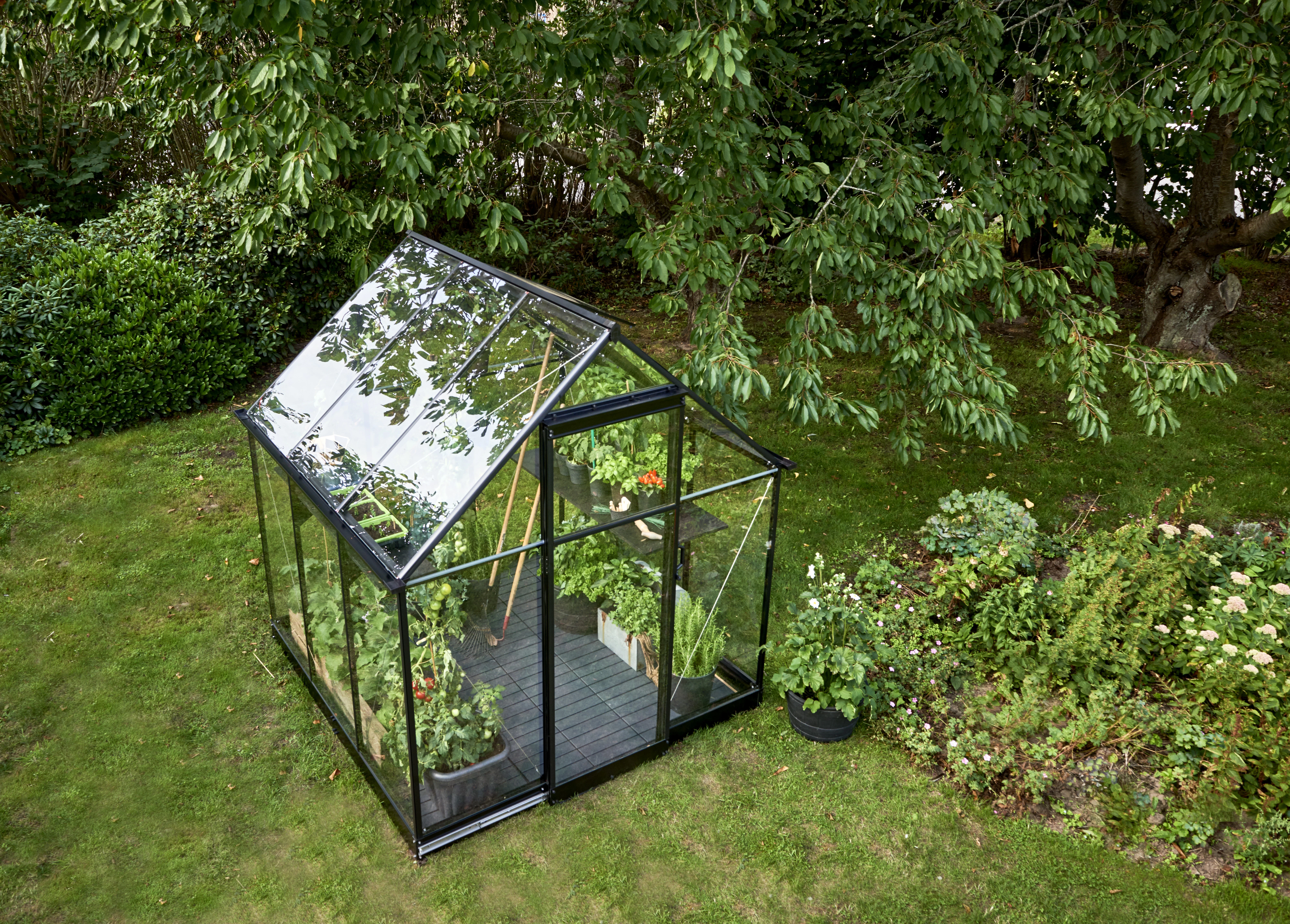 Royal Well Tuinkas Qube 66 Veiligheidsglas Zwart Gecoat - Afbeelding 5